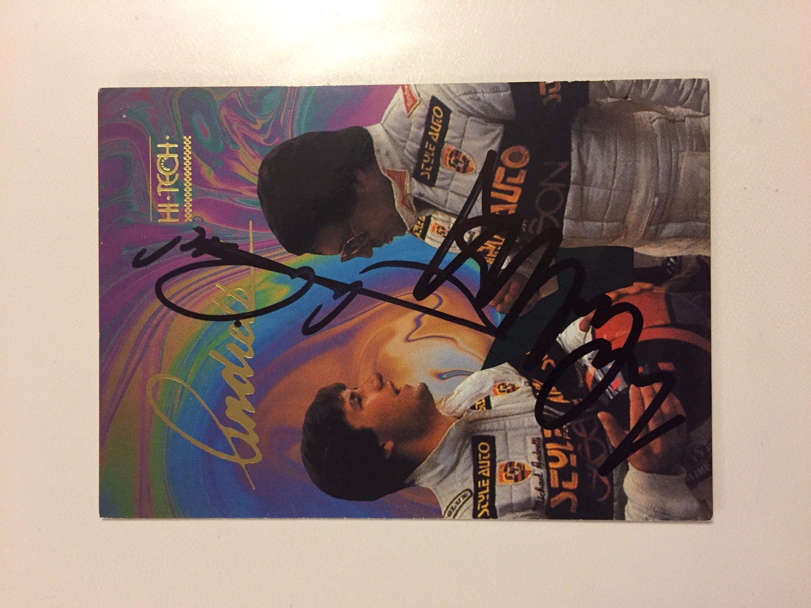 Signed Trading Card Indy 500 Car Mario & Michael Andretti Autographed
