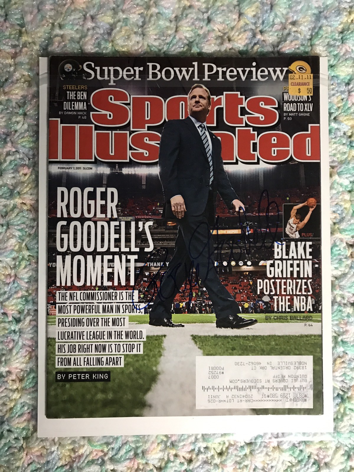 Roger Goodell Signed Sports Illustrated Magazine Autographed