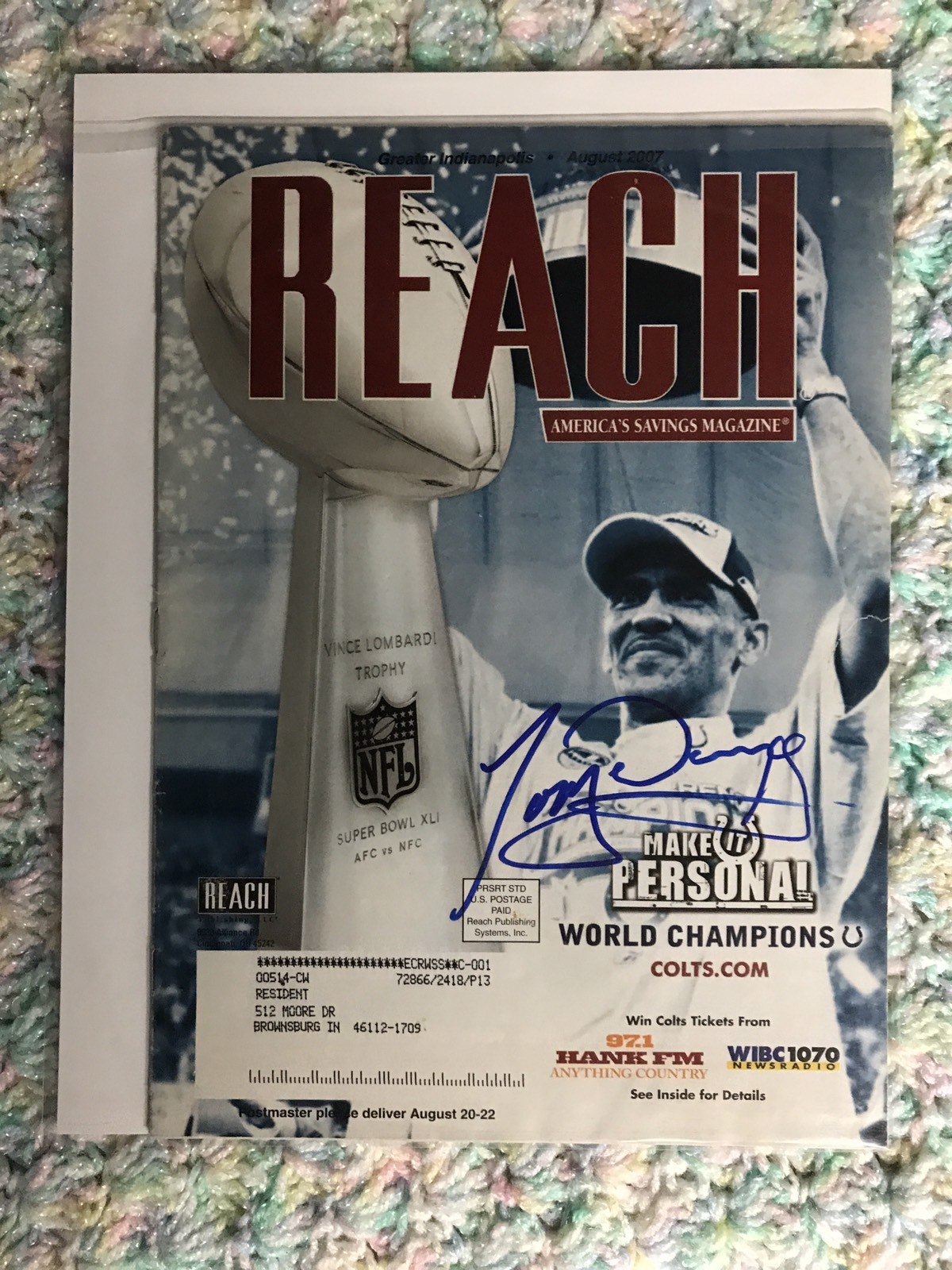 Tony Dungy Signed Magazine Autographed