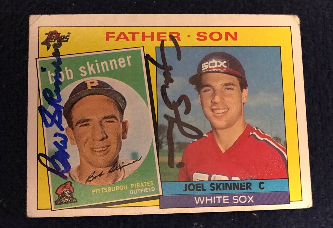 Bob & Joel Skinner Signed Baseball Trading Card Autographed