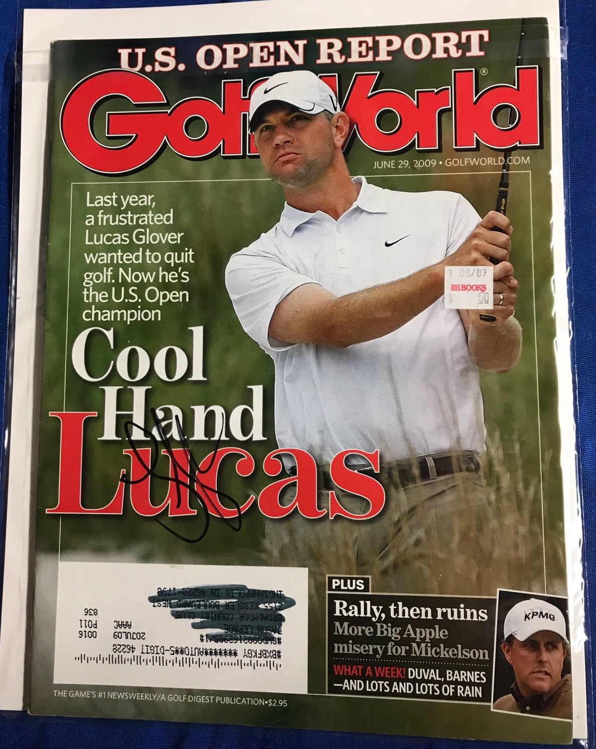 Lucas Glover Autographed Magazine Signed PGA Golf Autographed Pricing Sticker