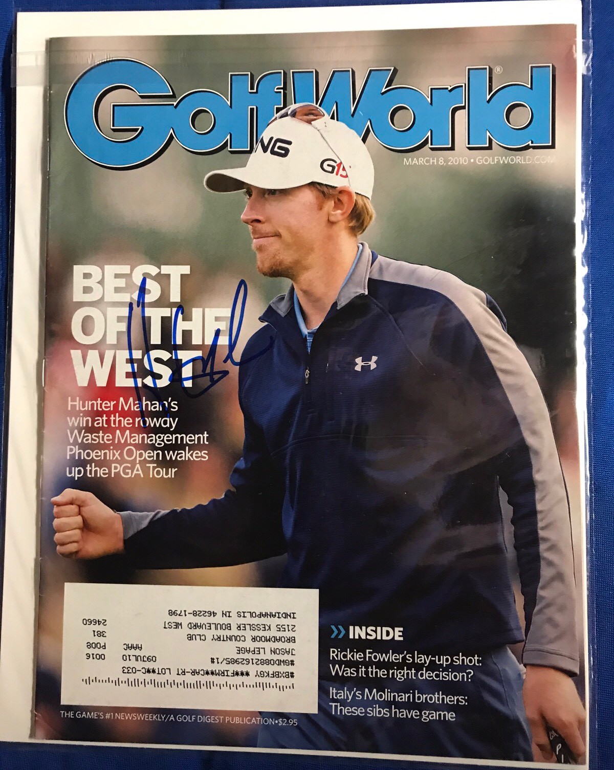 Hunter Mahan Autographed Magazine Signed PGA Golf Autographed