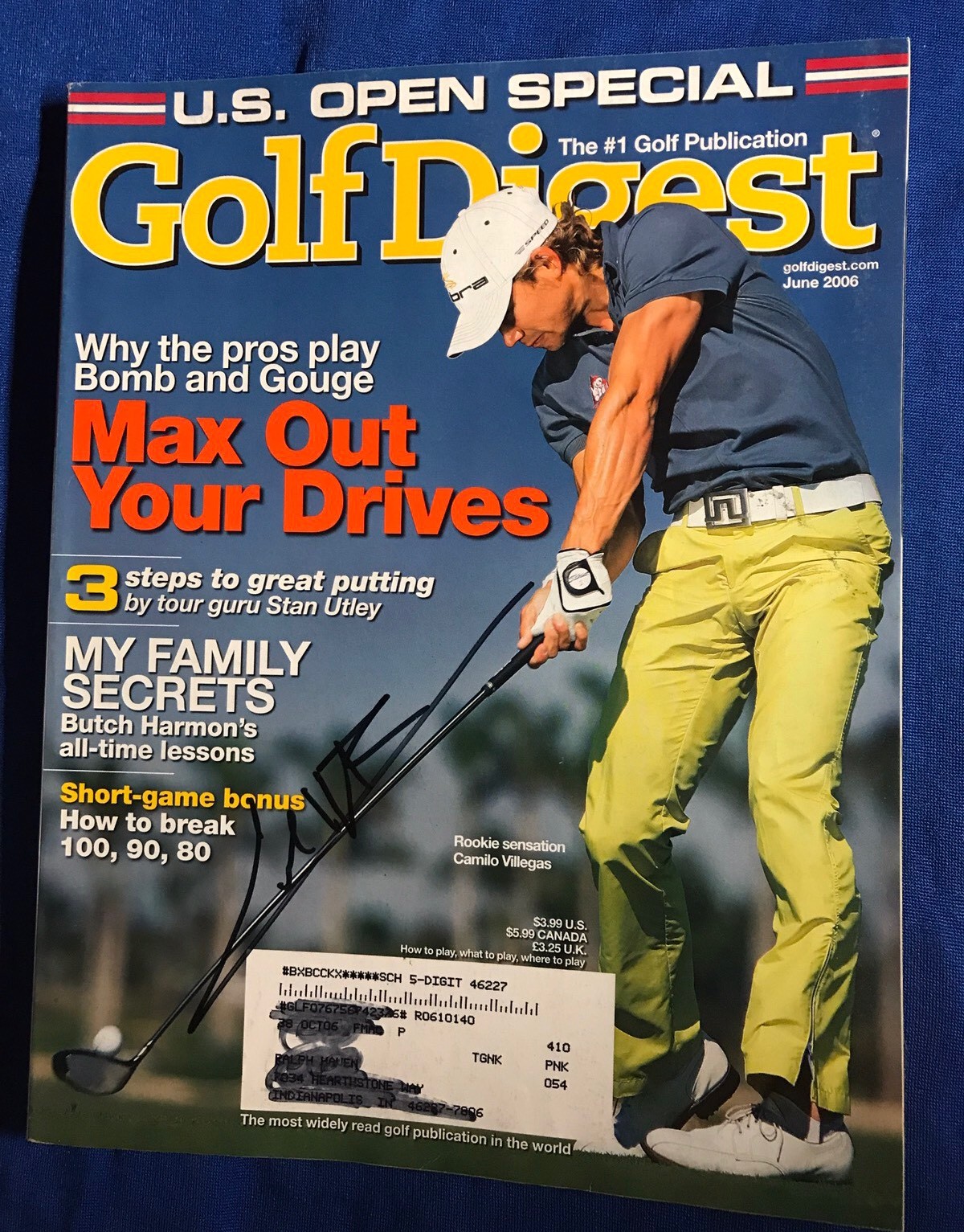 Camilo Villegas Autographed Magazine Signed PGA Golf Autographed