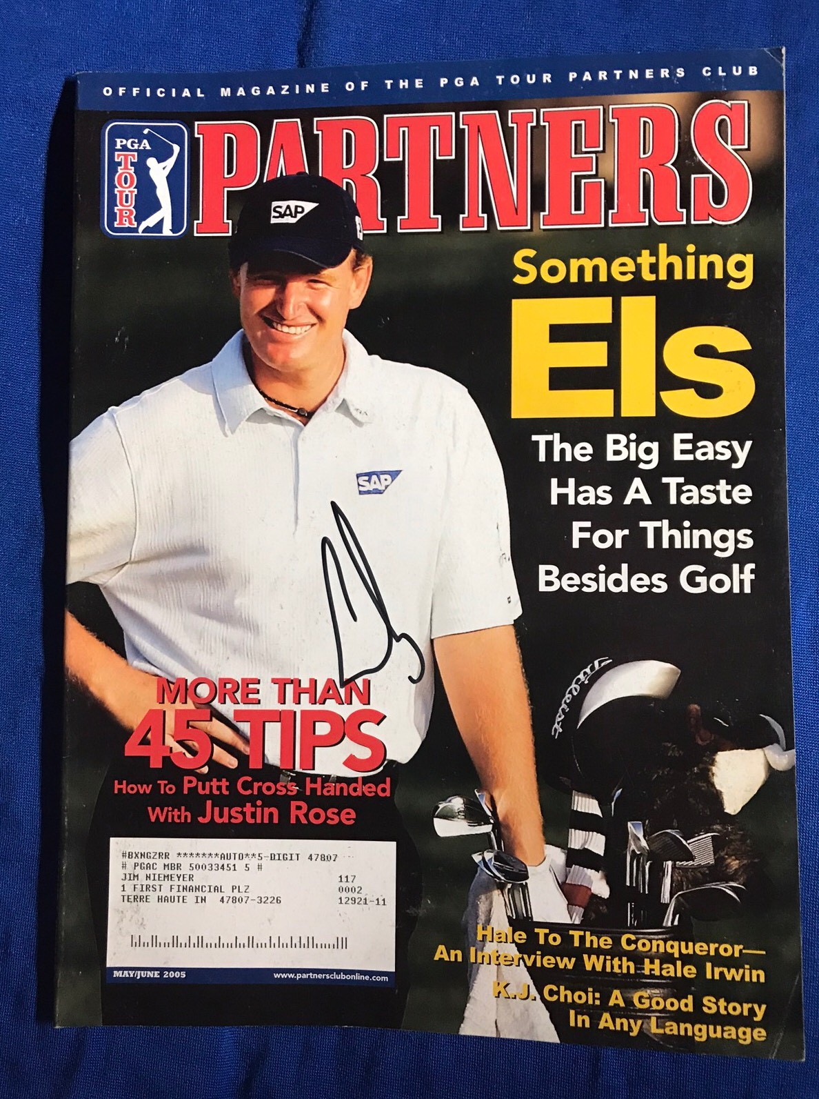 Ernie Els Autographed Magazine Signed PGA Golf Autographed