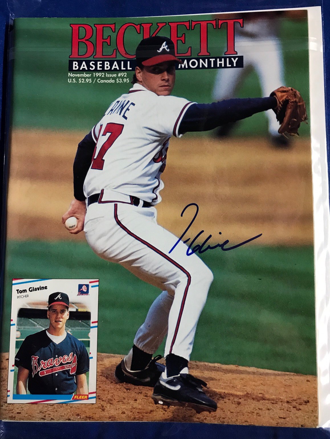 Tom Glavine Signed Beckett Magazine Autographed