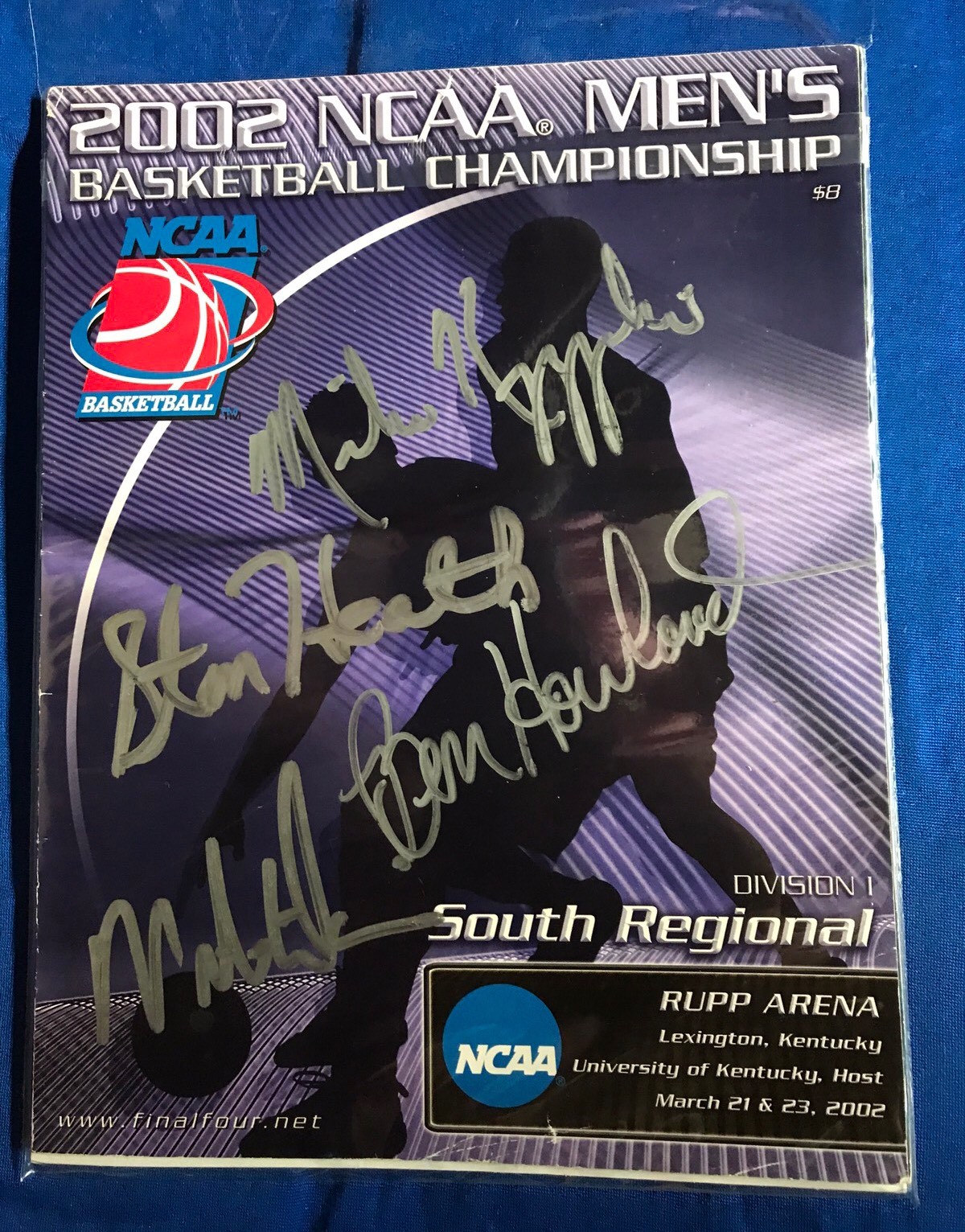 Mike Krzyzewski Ben Howland Mike Davis Heath signed 2002 NCAA Regional Program