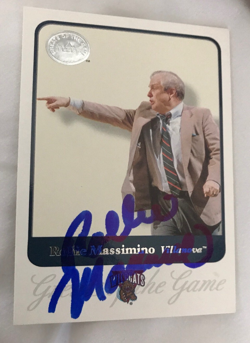 Rollie Massimino Signed Basketball Trading Card Autographed Greats Of The Game