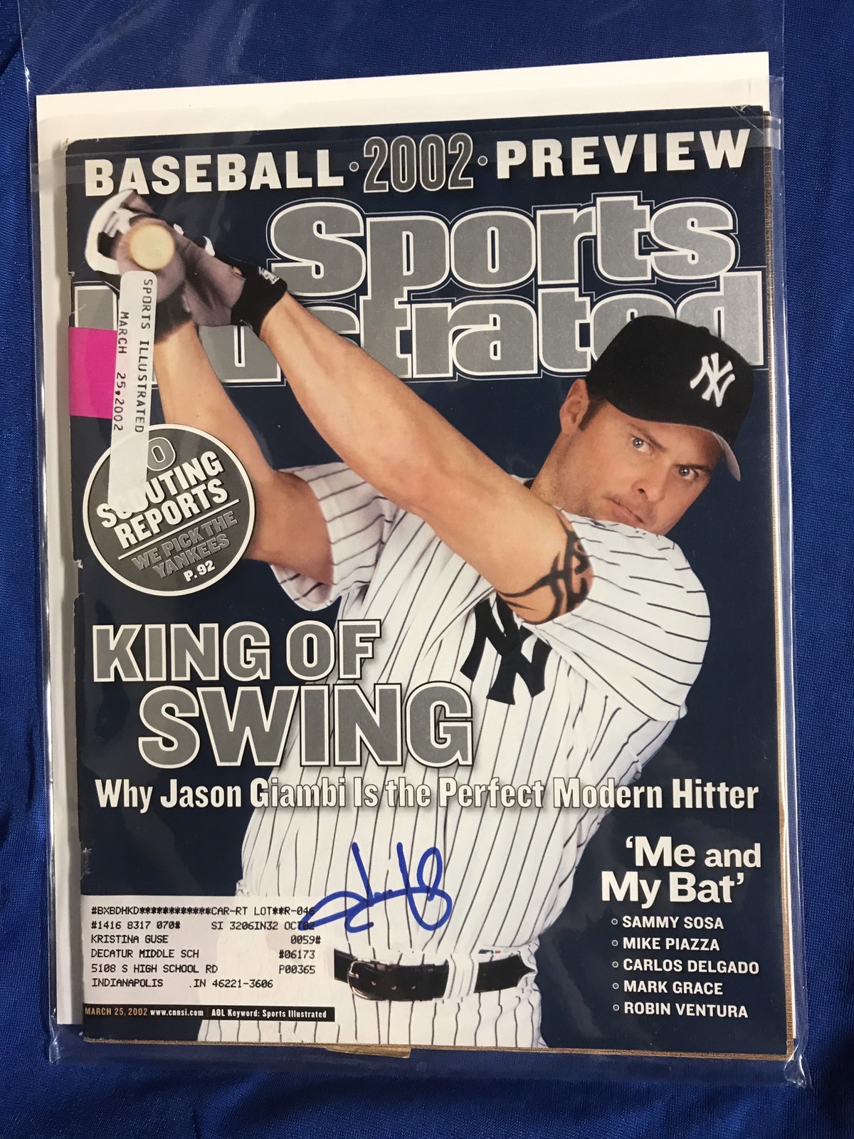 Jason Giambi Signed Sports Illustrated Magazine Autographed