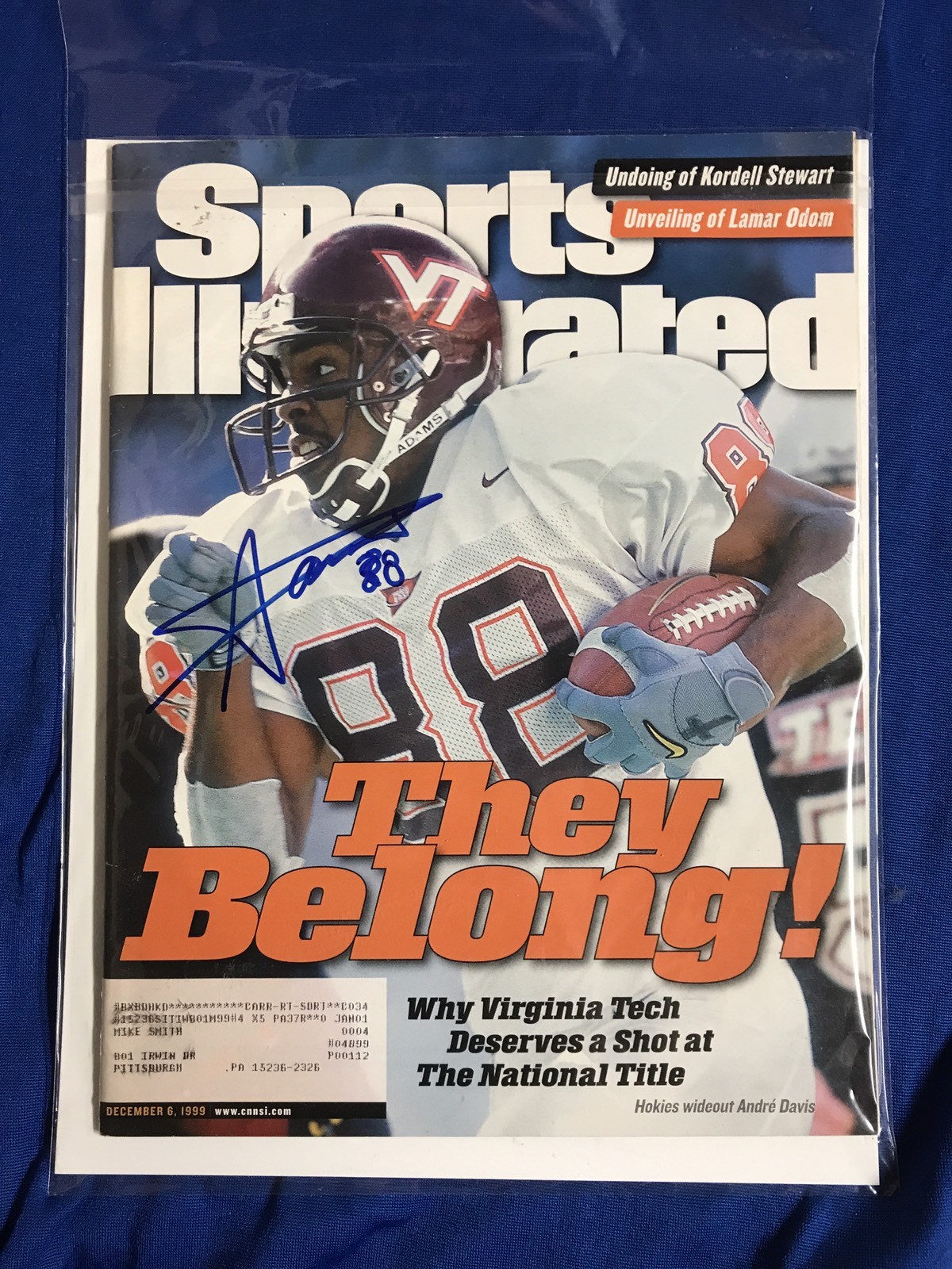 Andre Davis Signed Sports Illustrated Magazine Autographed