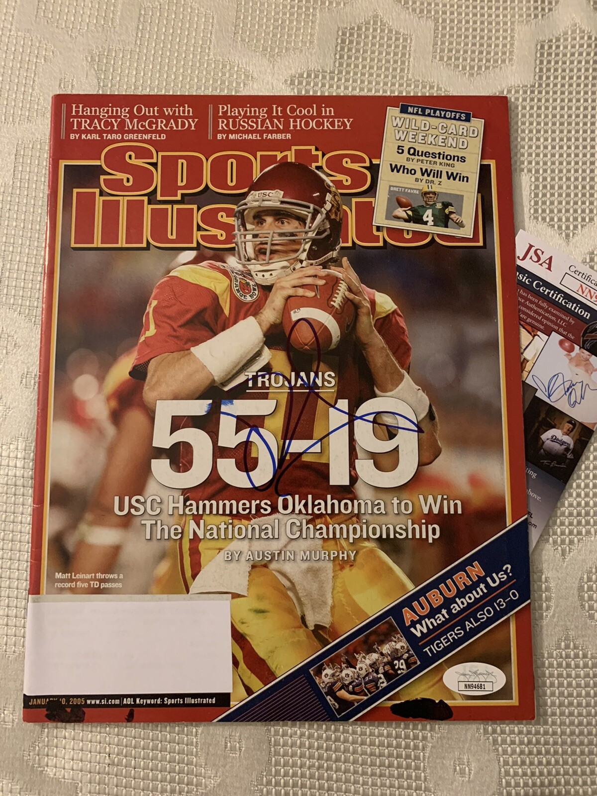 Matt Leinart Signed Sports Illustrated Magazine Autograph JSA Authentication COA