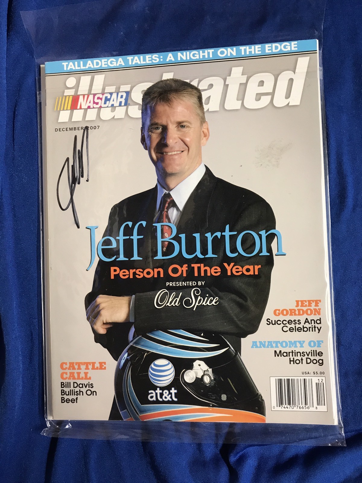 Autographed Jeff Burton Signed Magazine NASCAR