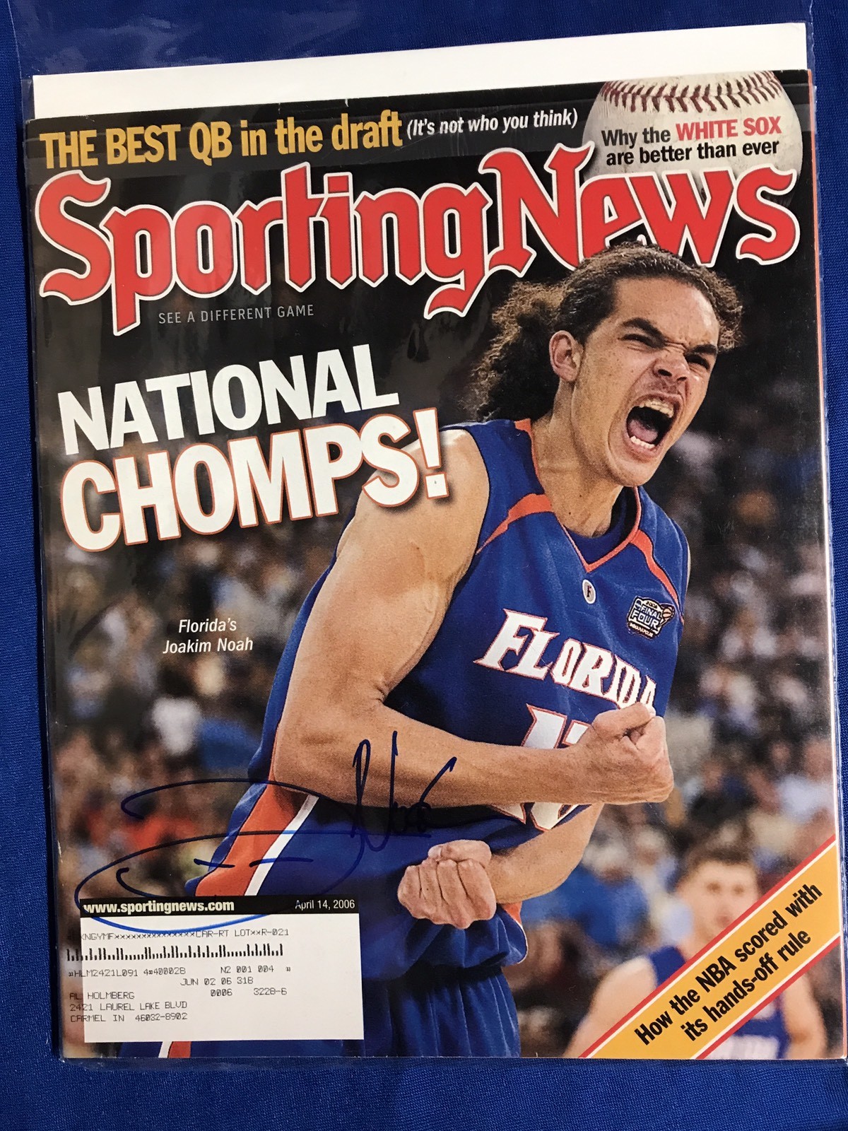 Joaquim Noah Signed Magazine Autographed Basketball
