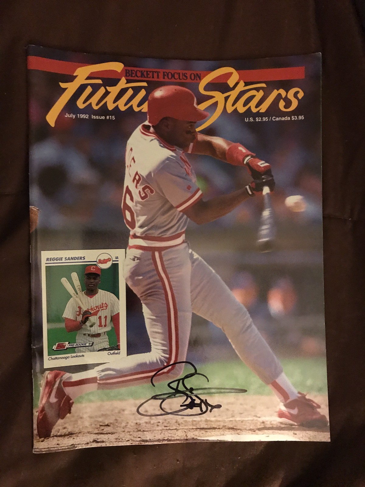 Reggie Sanders Signed Beckett Magazine Autographed