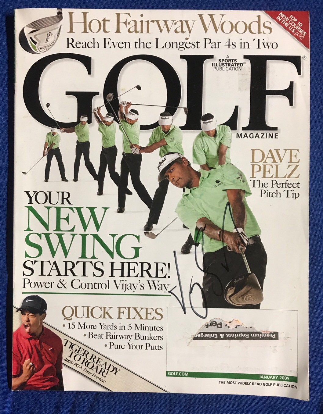 Vijay Singh Autographed Magazine Signed PGA Golf Autographed