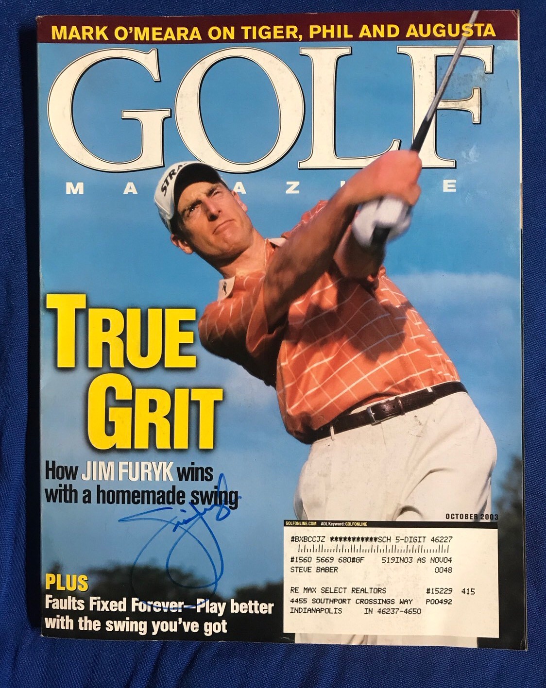 Jim Furyk Autographed Magazine Signed PGA Golf Autographed