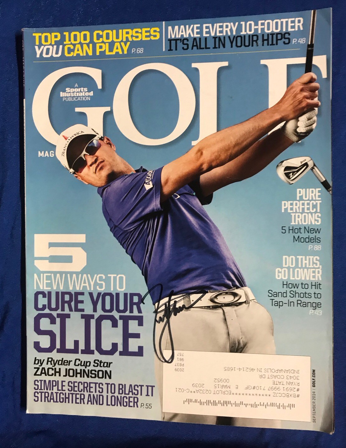 ZACH JOHNSON AUTOGRAPHED MAGAZINE SIGNED PGA GOLF AUTOGRAPHED COLLECTIBLE MEMORABILIA