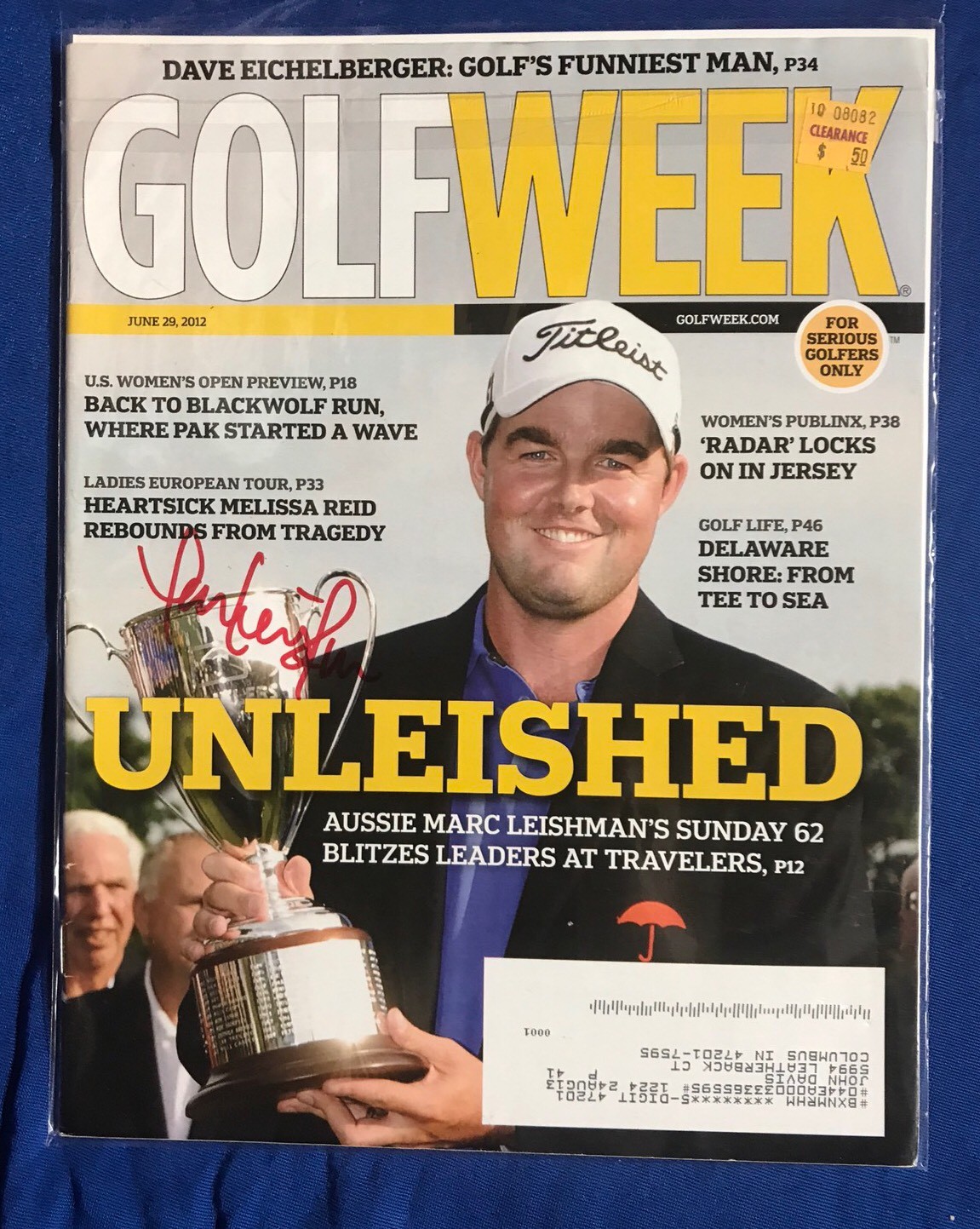 Marc Leishman Autographed Magazine Signed PGA Golf Autographed