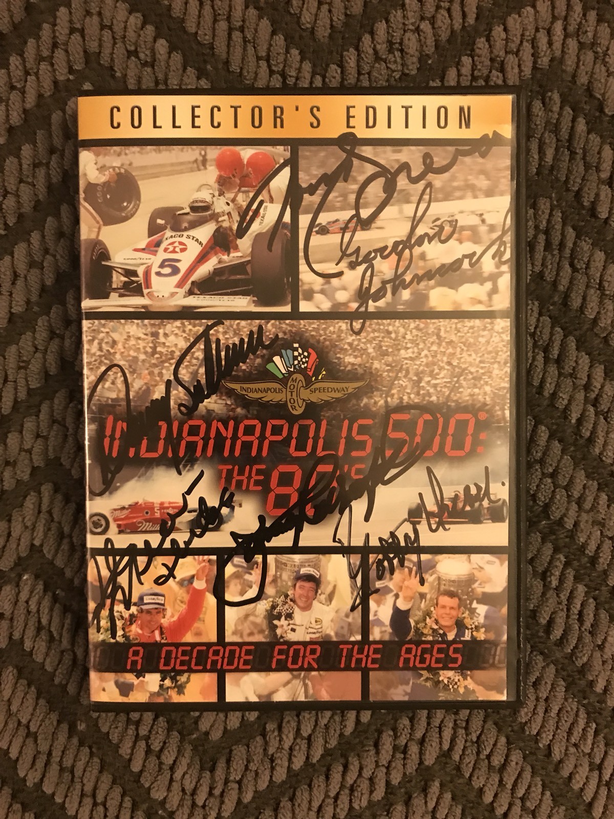 Rick Mears Bobby Unser Gordon Johncock Signed 80s Indianapolis 500 DVD Indy Car