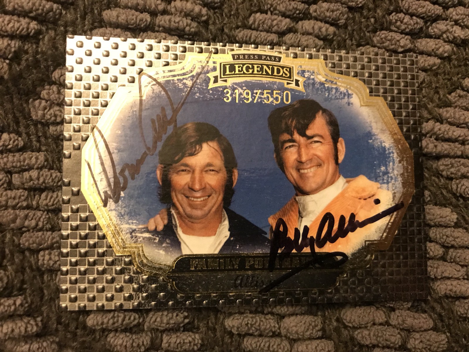 Signed Card Indy 500 Indianapolis Bobby Donnie Allison Nascar Press Pass Legends