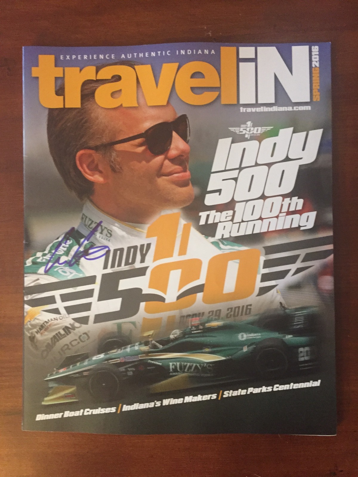 Ed Carpenter Signed Travel In Magazine Indy 500 Autographed Indianapolis 100th