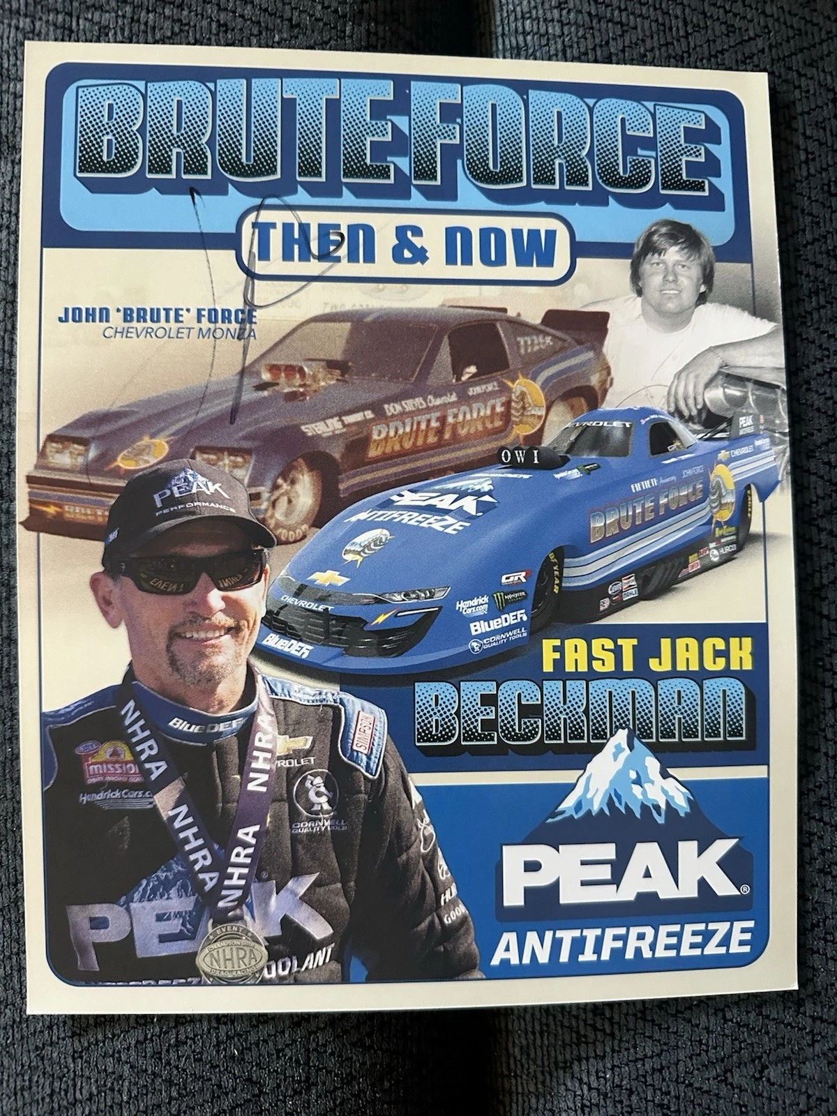 John Force Signed Promo Card Funny Car Nhra 2025 Us Nationals 50 Years Brute