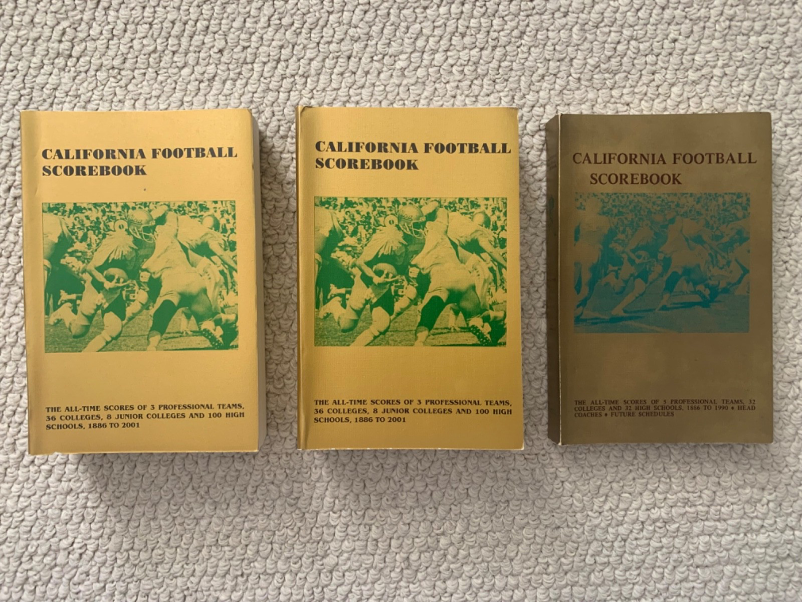 CALIFORNIA FOOTBALL SCOREBOOKS   LOT OF 3 FROM 1991+2002       AMAZING CONDITION