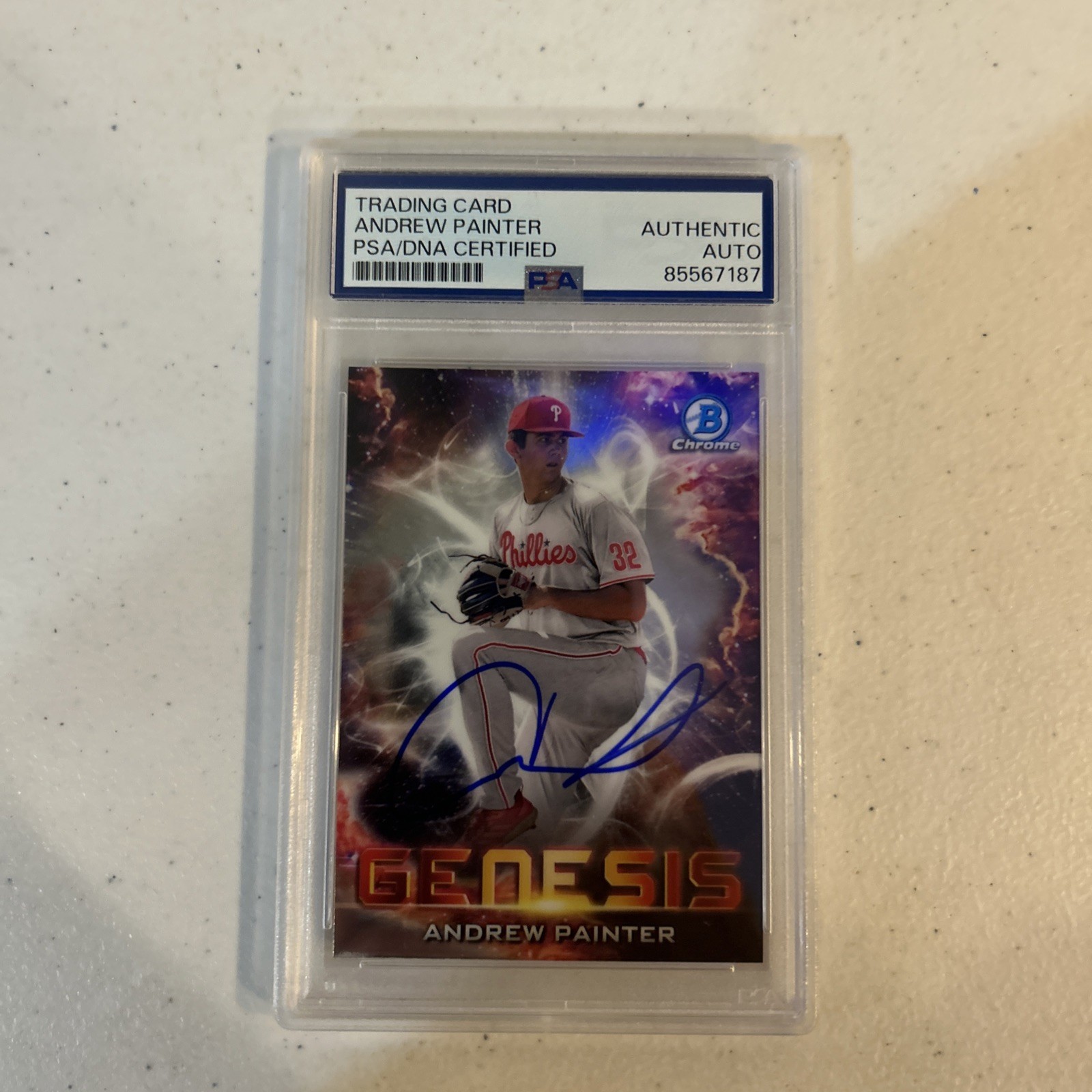 ANDREW PAINTER SIGNED AUTOGRAPH 2021 BOWMAN CHROME GENESIS PSA COA SLABBED AUTO