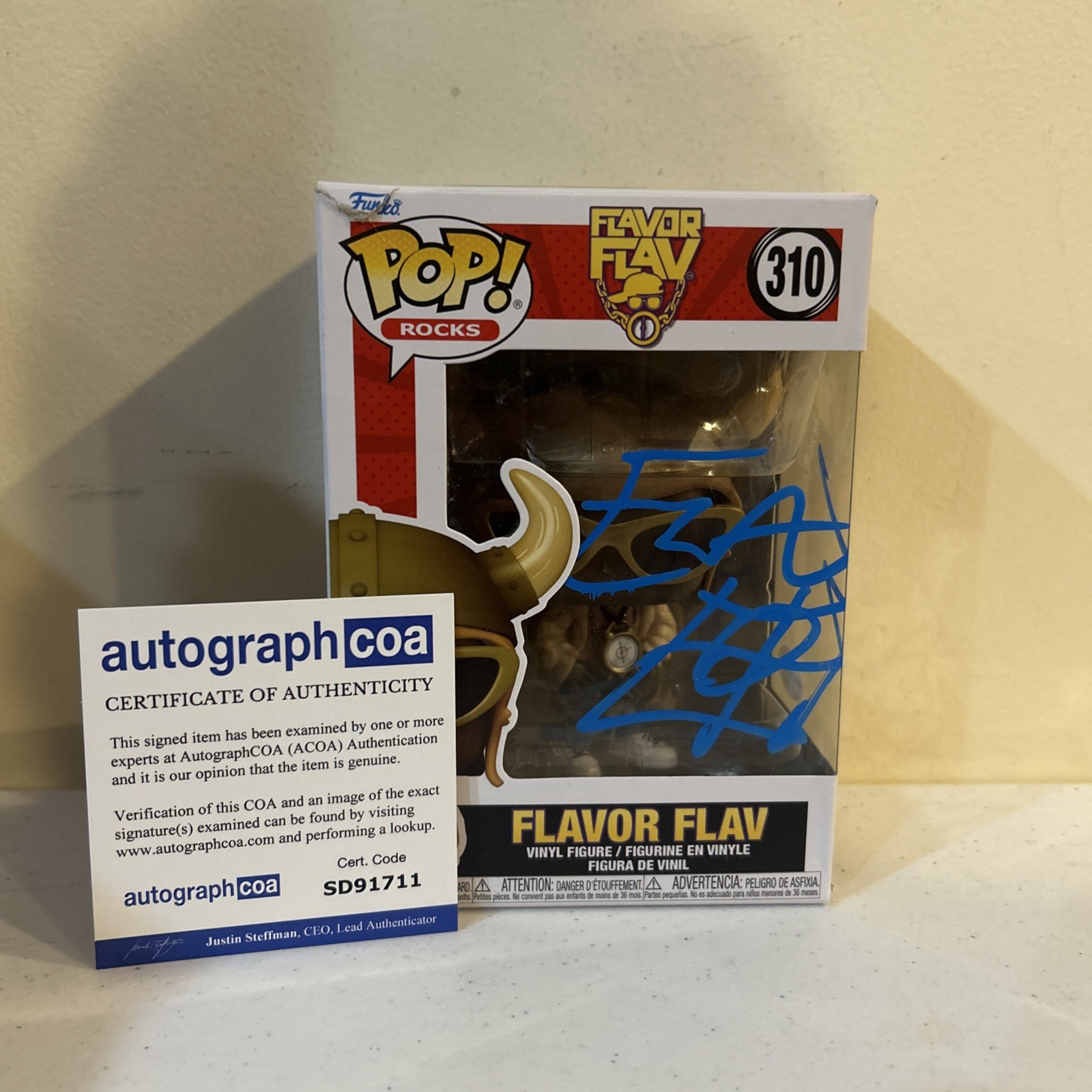 FLAVOR FLAV SIGNED AUTOGRAPH FUNKO POP FIGURE ACOA PUBLIC ENEMY RAPPER RAP