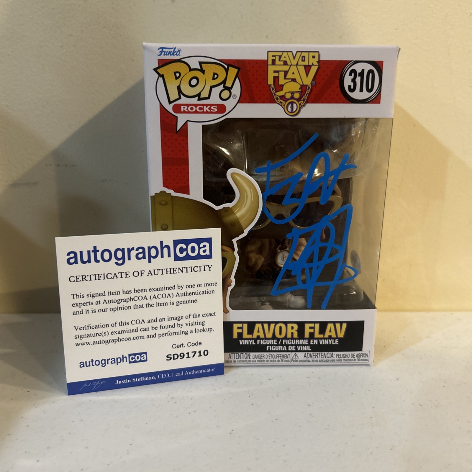 FLAVOR FLAV SIGNED AUTOGRAPH FUNKO POP FIGURE ACOA PUBLIC ENEMY RAPPER RAP