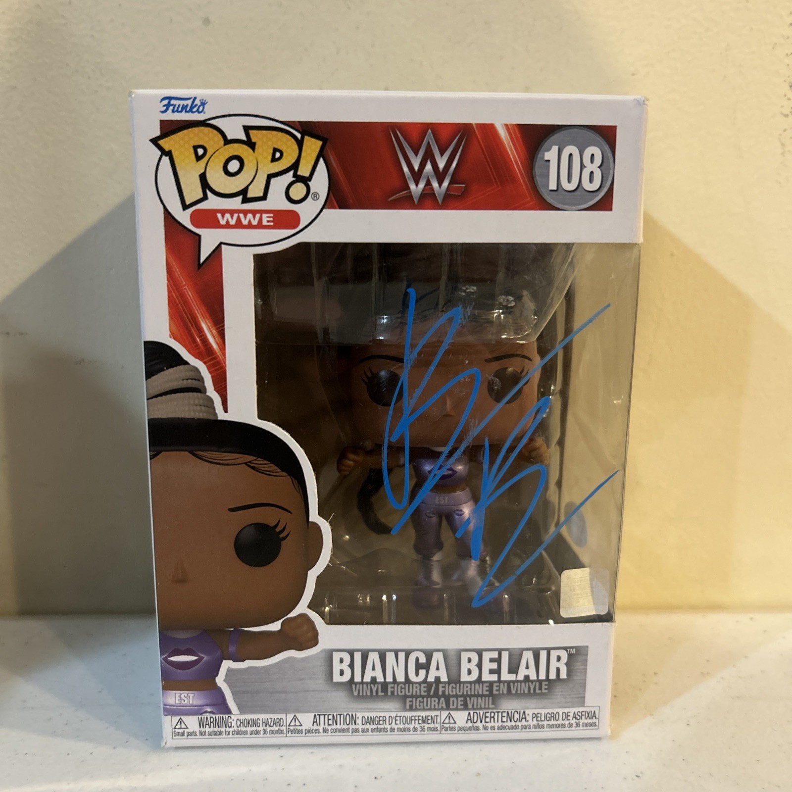 BIANCA BELAIR SIGNED AUTOGRAPH FUNKO POP FIGURE ACOA WWE STAR DIVA WRESTLER