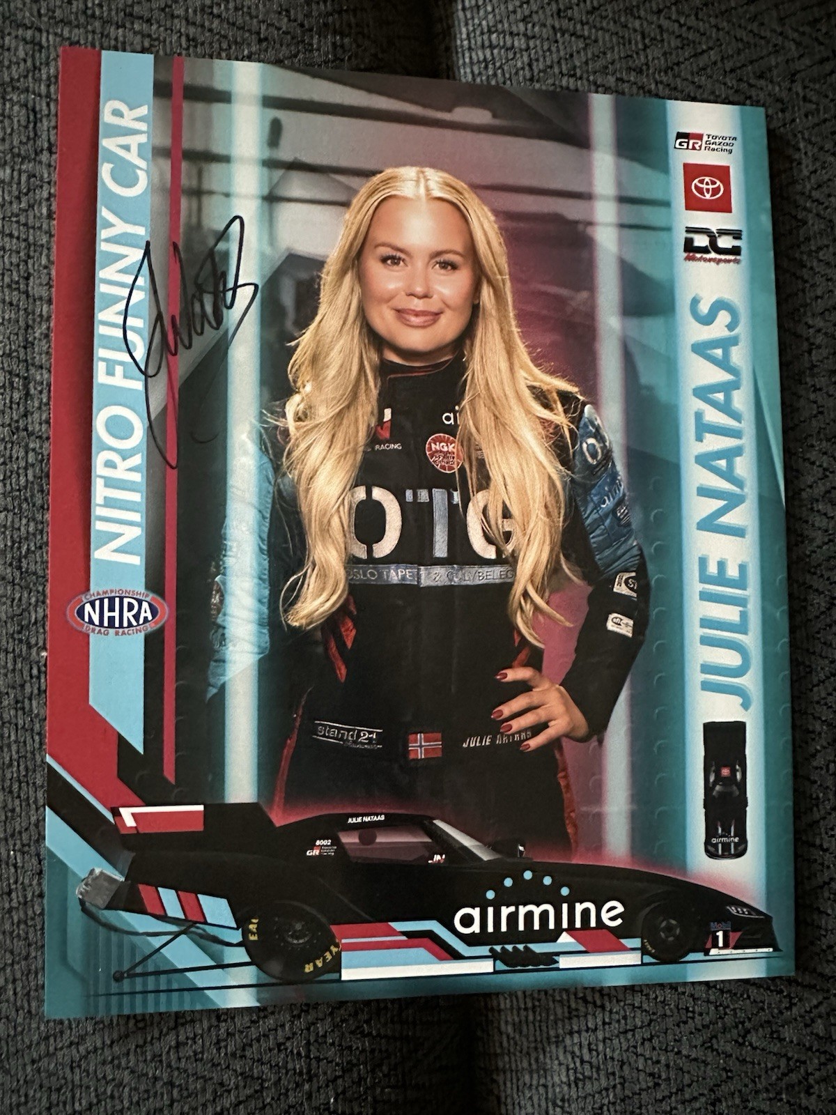Julie Nataas Signed Promo Hero Card Nhra Drag Racing Autographed 2025