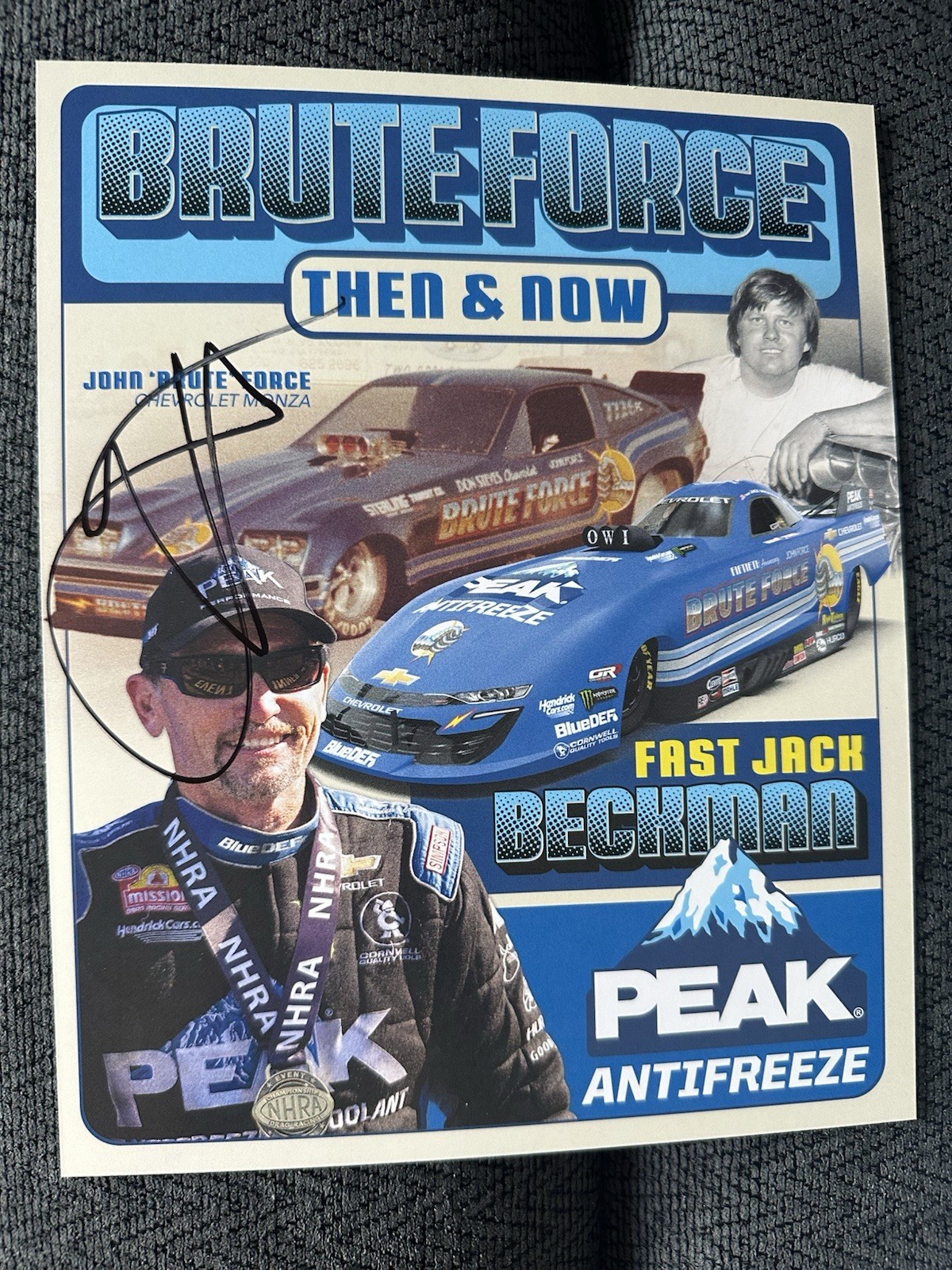 John Force Signed Promo Card Funny Car Nhra 2025 Us Nationals 50 Years Brute