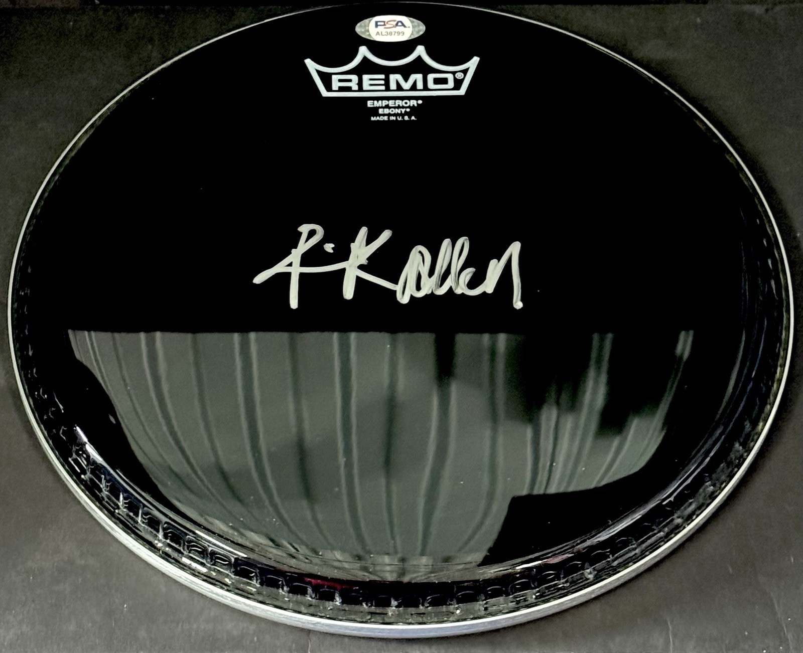 Rick Allen Signed Autographed Def Leppard Black Drumhead PSA/DNA