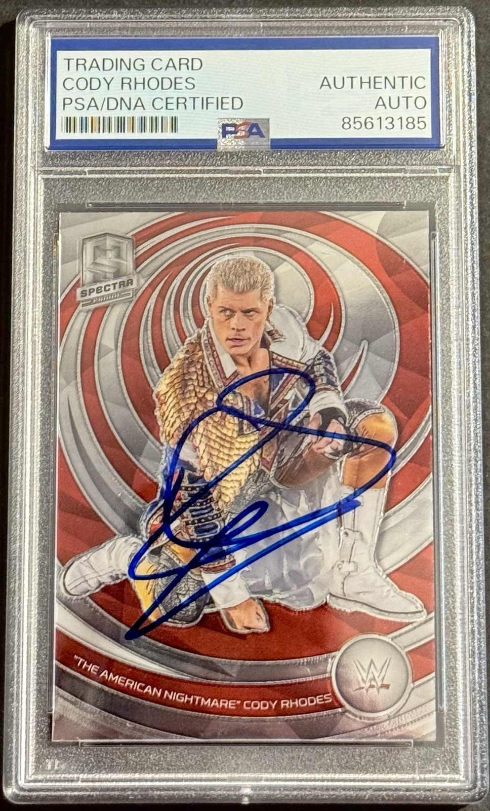 CODY RHODES SIGNED 2023 WWE CHRONICLES SPECTRA CARD PSA/DNA SLABBED AMERICAN COLLECTIBLE MEMORABILIA