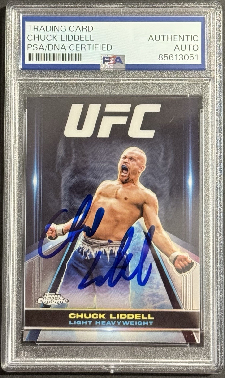Chuck Liddell Iceman Signed 2024 Topps Chrome Super UFC Card PSA/DNA Slabbed