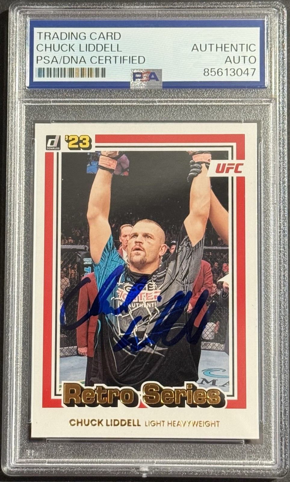 Chuck Liddell Iceman Signed Auto 2023 Donruss Retro  UFC Card PSA/DNA Slabbed