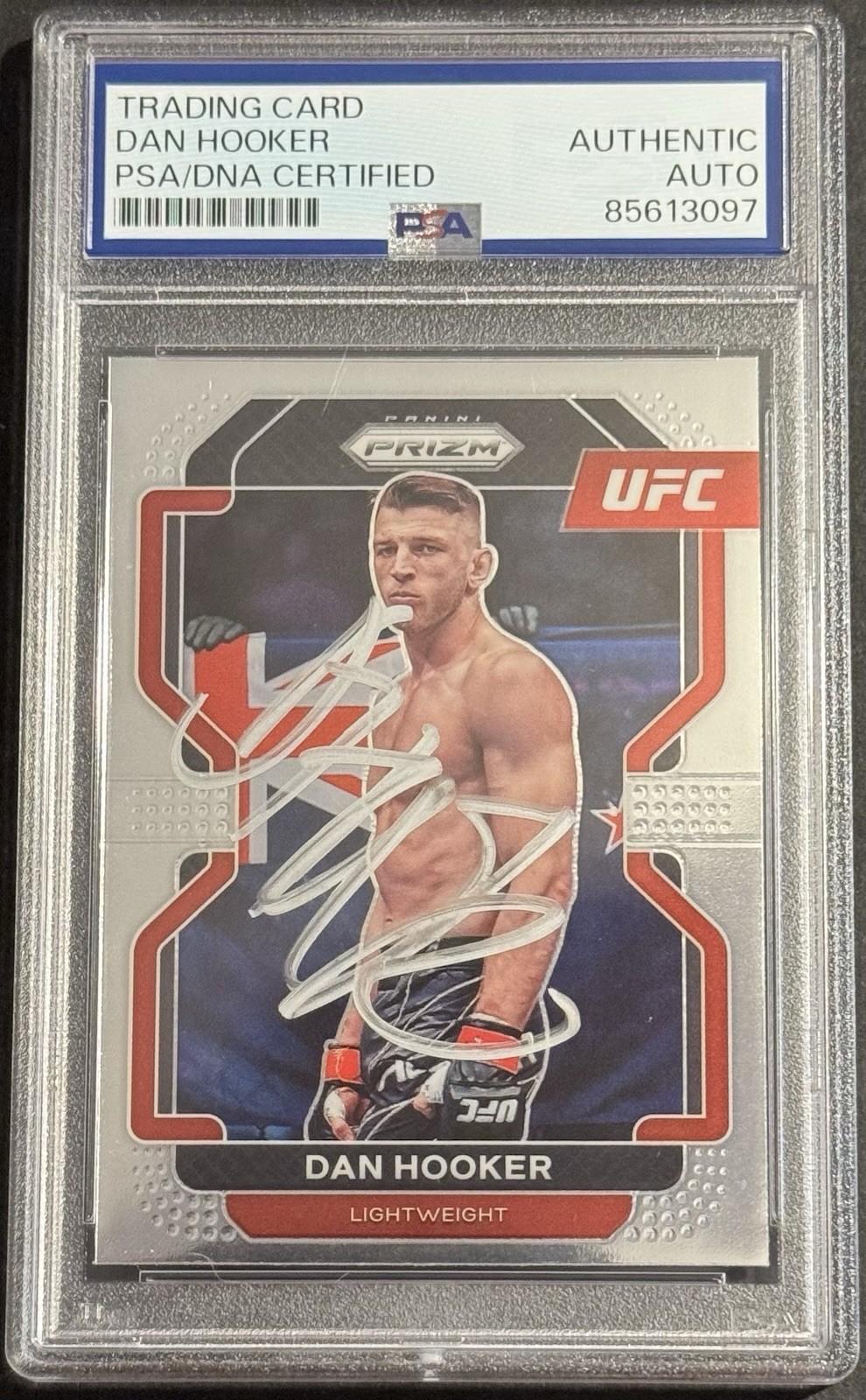 Dan Hooker Signed Auto 2022 Panini Prizm UFC Card PSA/DNA Slabbed Hangman