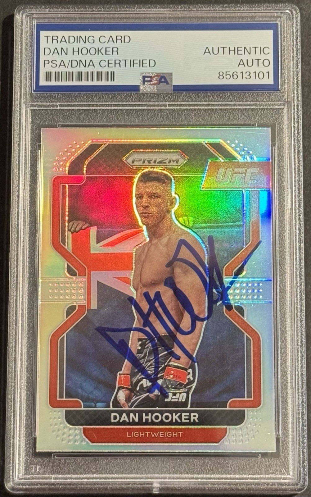 Dan Hooker Signed Auto 2022 Panini Prizm Silver UFC Card PSA/DNA Slabbed Hangman
