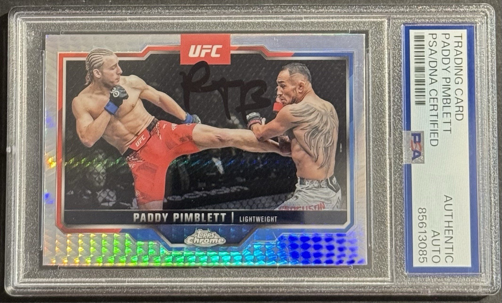 Paddy The Baddy Pimblett Signed 2024 Topps Chrome UFC Card PSA/DNA Slabbed