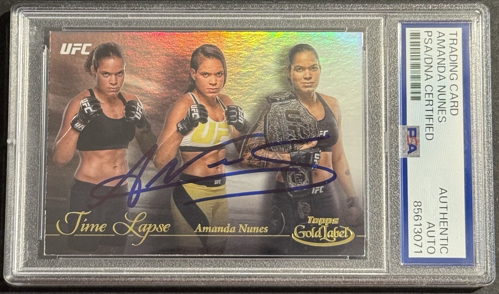 Amanda Nunes Signed 2024 Topps Gold Label Time Lapse UFC Card PSA/DNA Slabbed