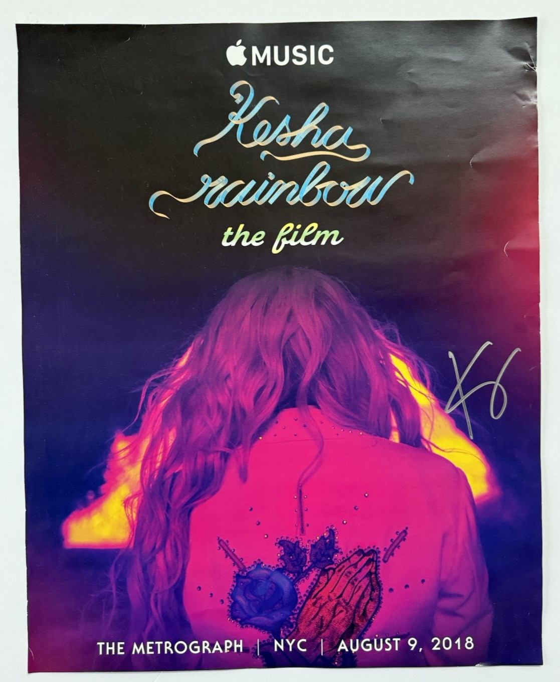 KESHA pop star REAL hand SIGNED rainbow the film RARE poster from premiere COA