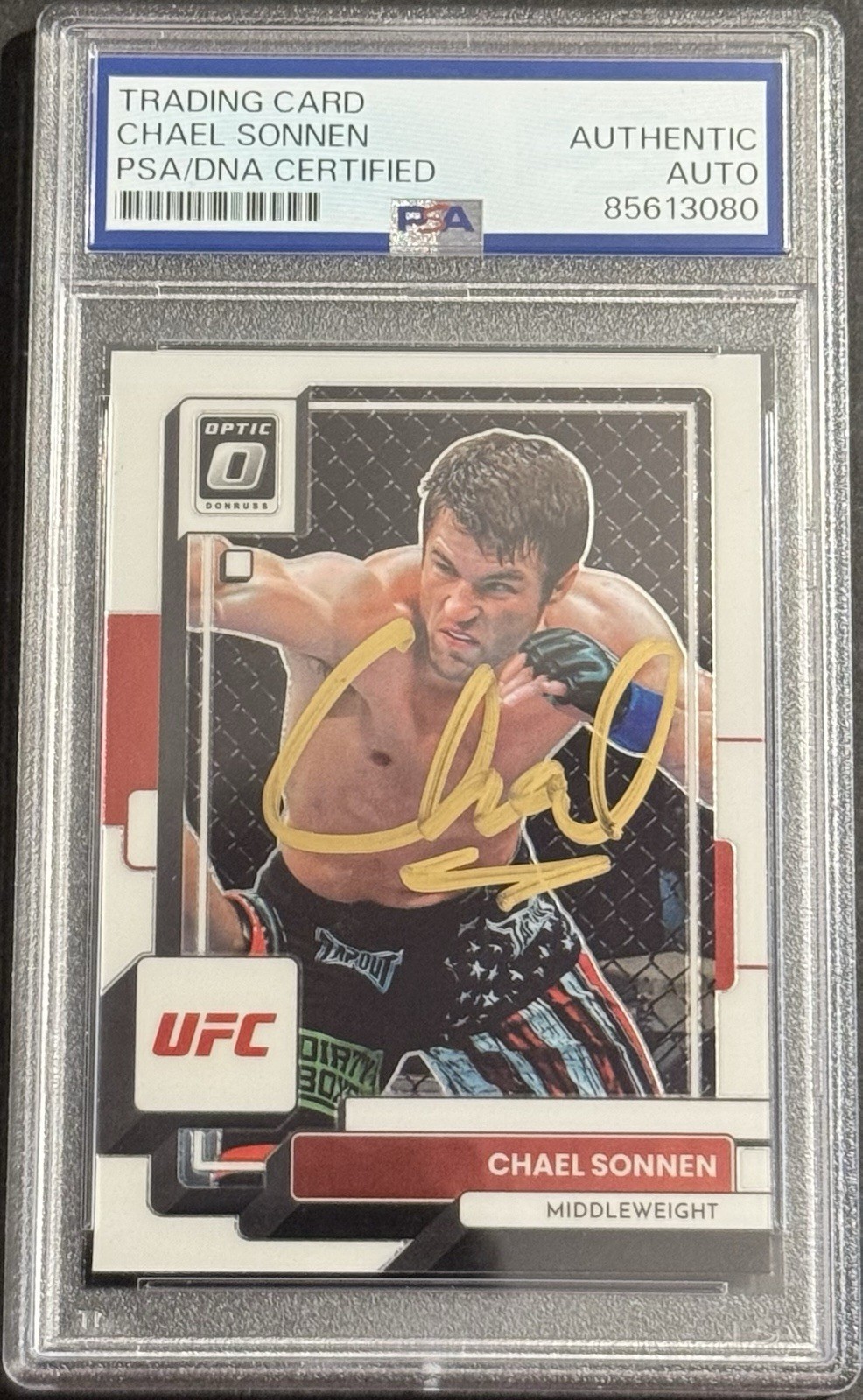 Chael Sonnen Signed Auto 2023 Donruss Optic UFC Card PSA/DNA Slabbed