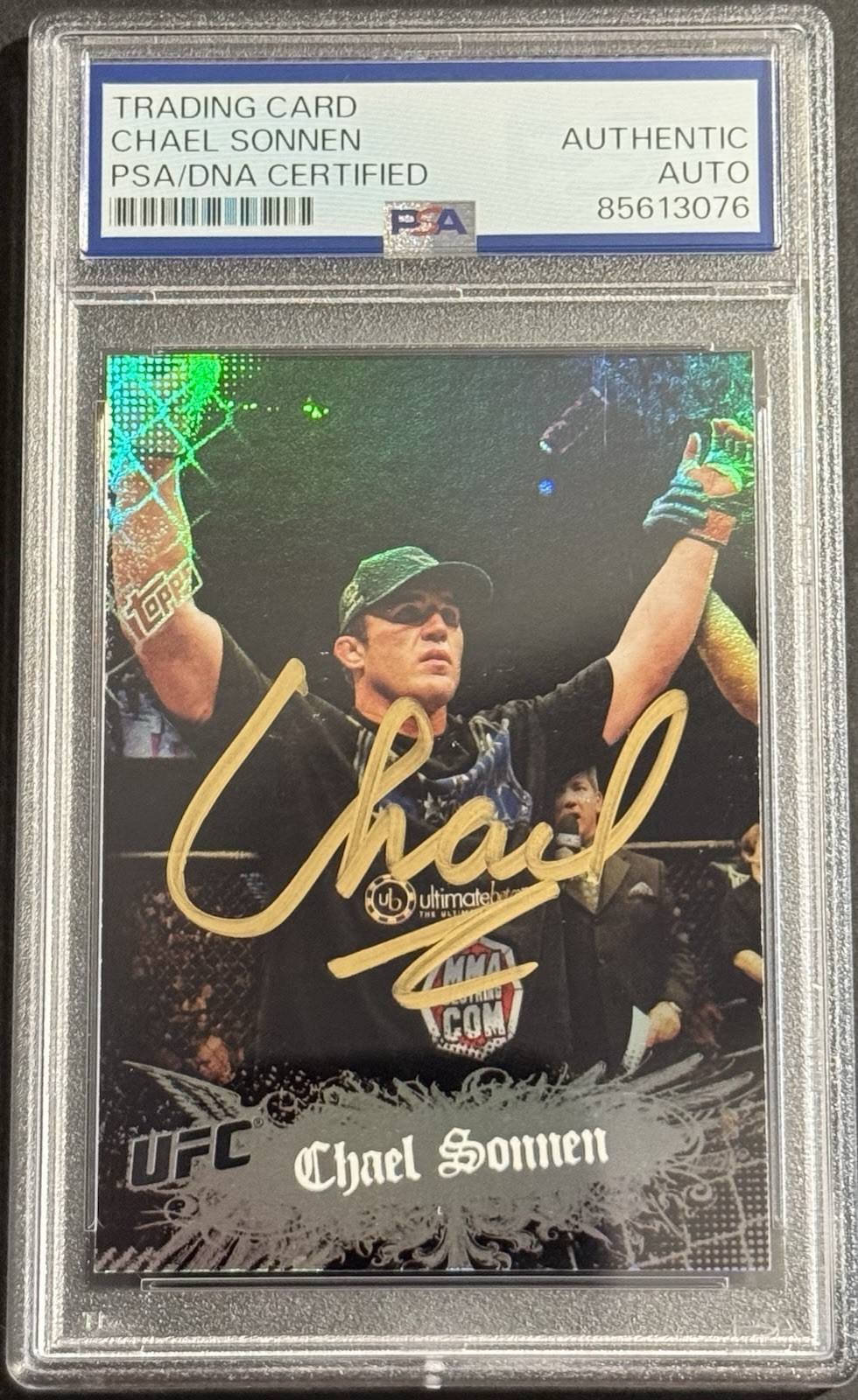 Chael Sonnen Signed Auto 2010 Topps Main Event UFC Card PSA/DNA Slabbed