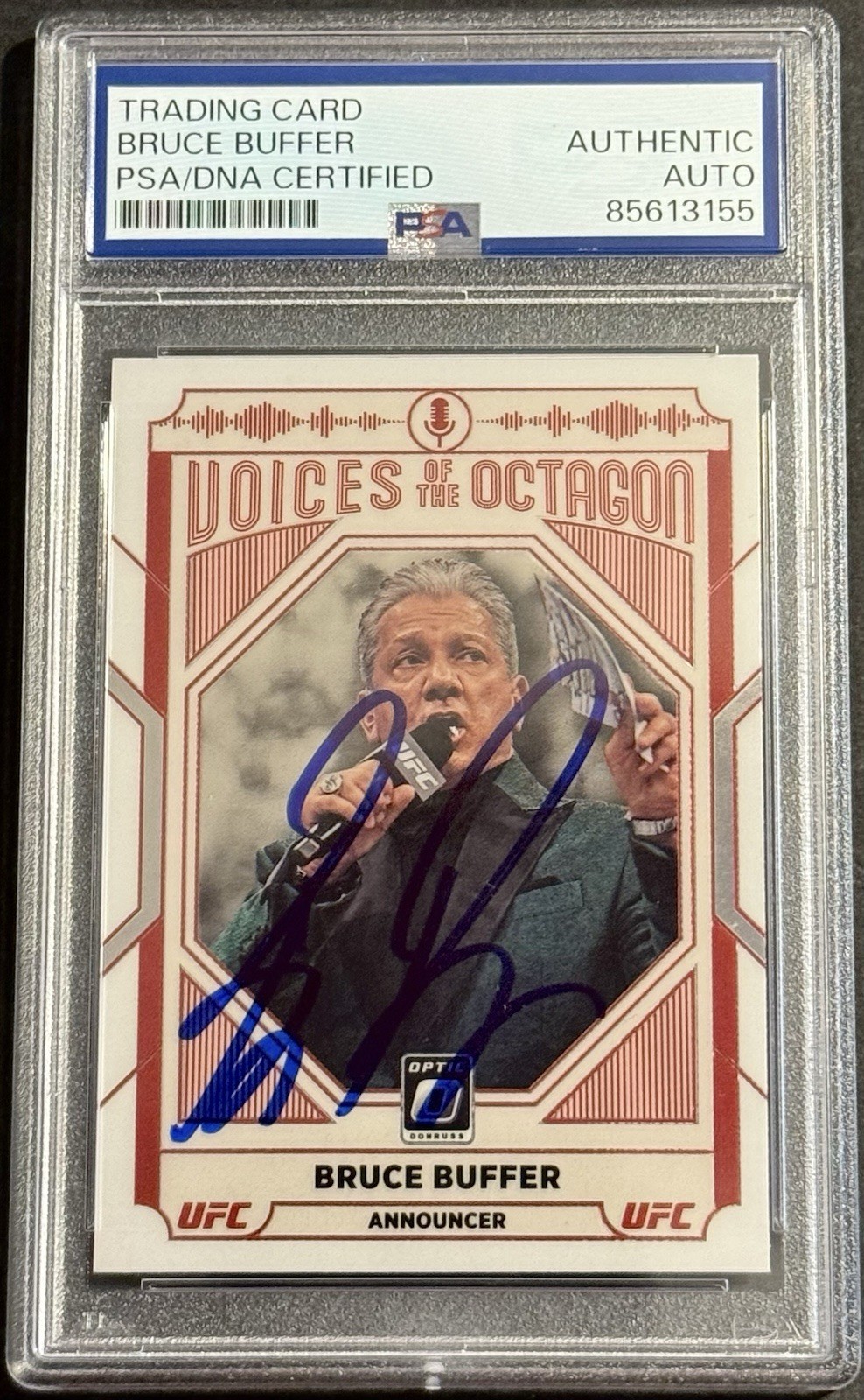 Bruce Buffer Signed Auto 2022 Donruss Optic UFC Card PSA/DNA Slabbed