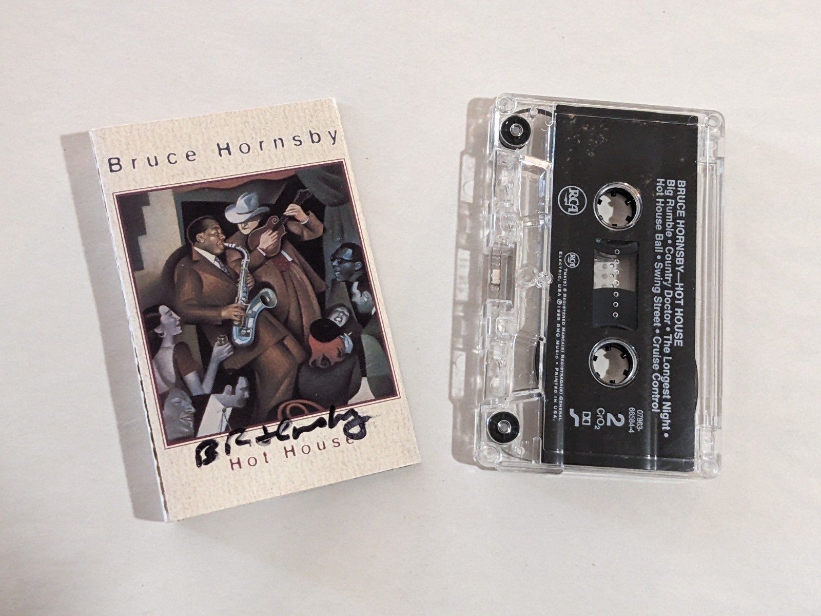 Bruce Hornsby REAL hand SIGNED Hot House Cassette Tape COA Autographed