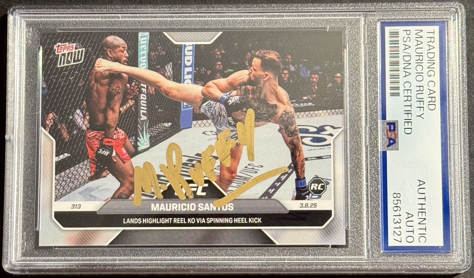 Mauricio Santos Ruffy Signed 2025 Topps Now UFC Rookie Card Fight Nerds PSA/DNA