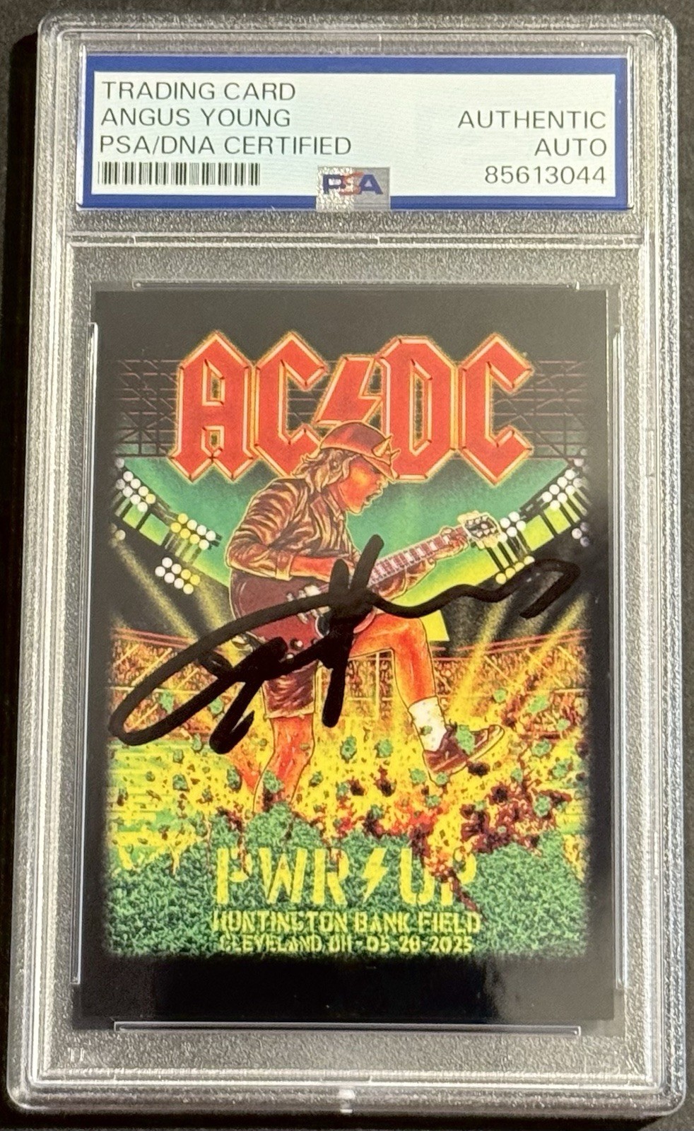Angus Young Signed Auto 2025 Power Up Tour Card PSA/DNA Slabbed