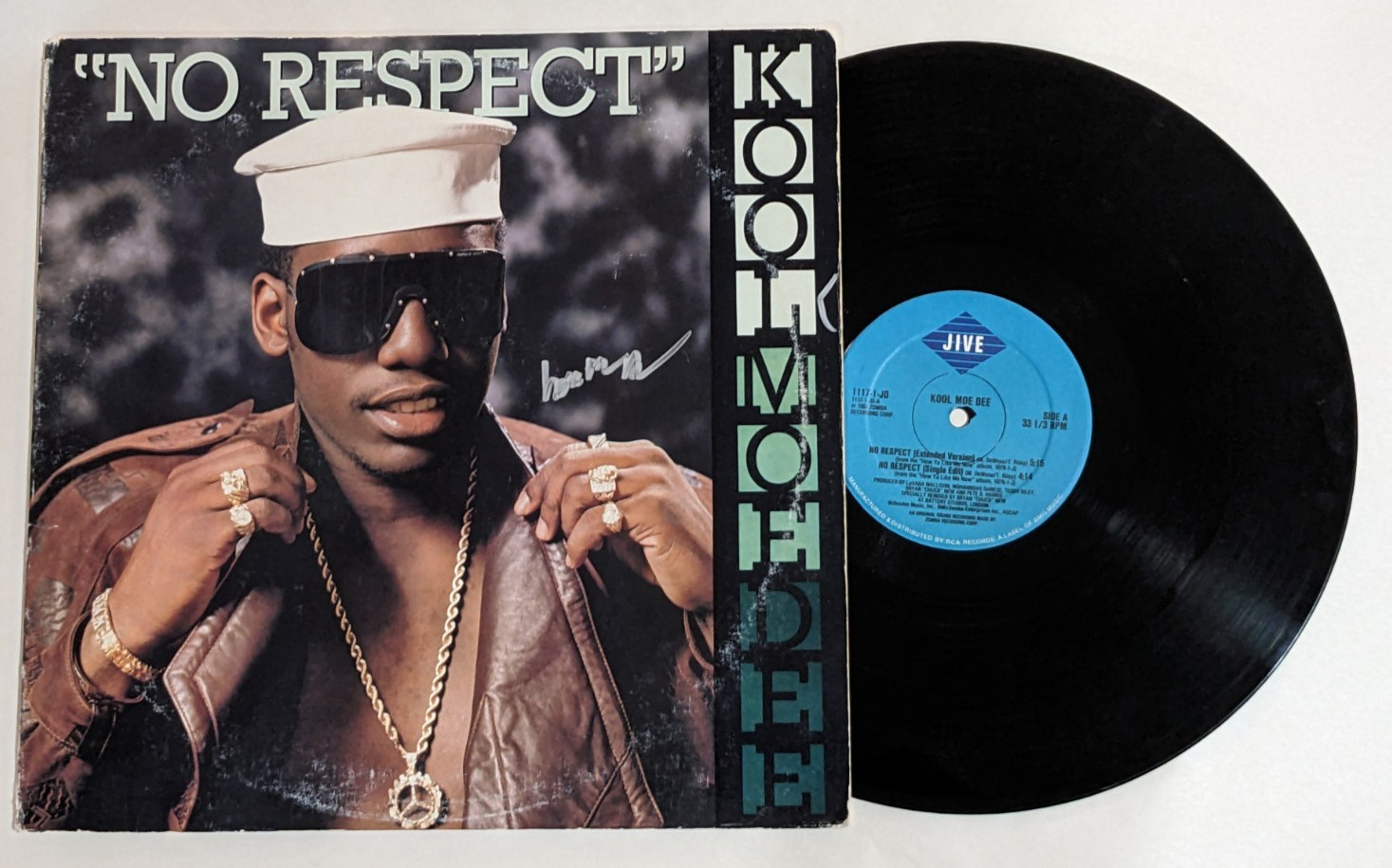 Kool Moe Dee REAL SIGNED No Respect Vinyl Record Single COA Autographed rapper