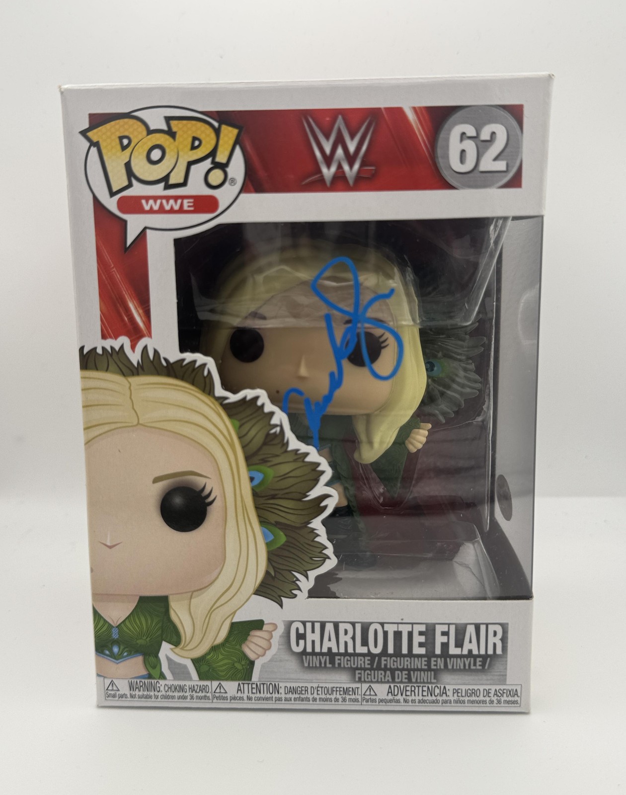 Charlotte Flair AUTOGRAPH Signed WWE Wrestling 62 Funko Pop Vinyl Figure ACOA