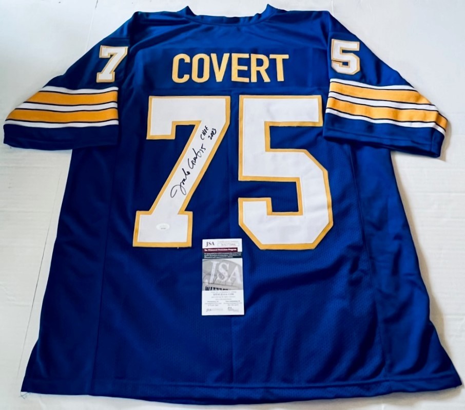 Jim Jimbo Covert Pitt Panthers signed Custom jersey W/ CHOF JSA Witnessed